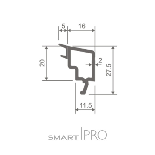 Штапик стандартный 16 мм на стеклопакет 24мм в Алмате