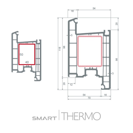 Door profile of internal opening